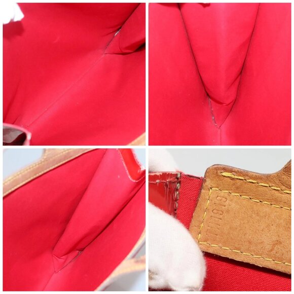 LOUIS VUITTON Monogram Vernis Stanton Tote Bag Red M91078 LV Auth bs28812 - Picture 15 of 16